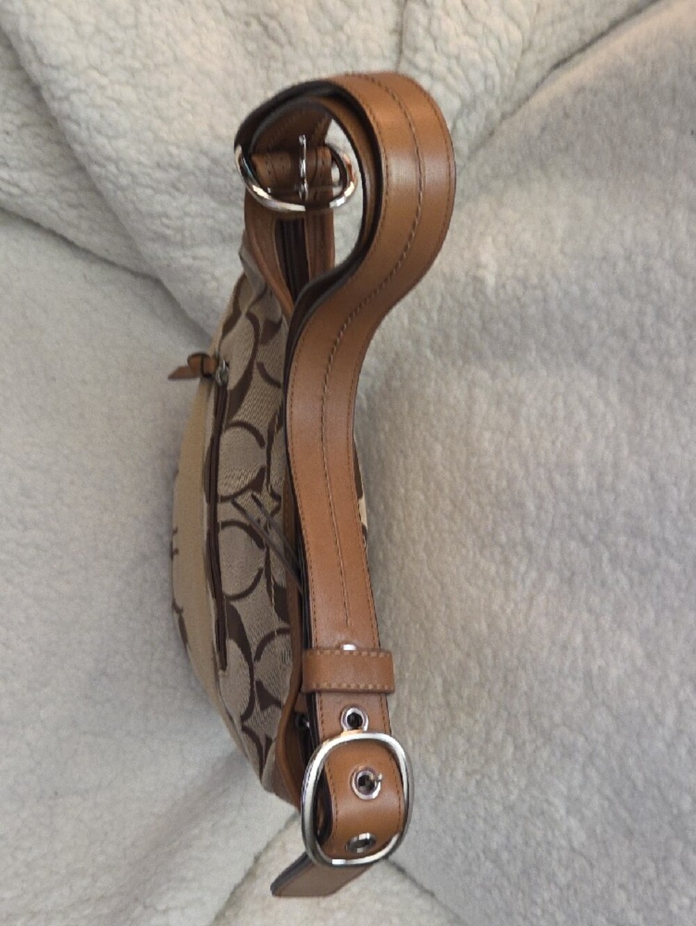 Coach Brown & Tan Signature Canvas Shoulder Bag - Picture 3 of 3